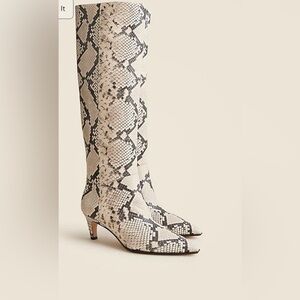 New Stevie knee-high pull-on boots in snake-embossed Italian leather